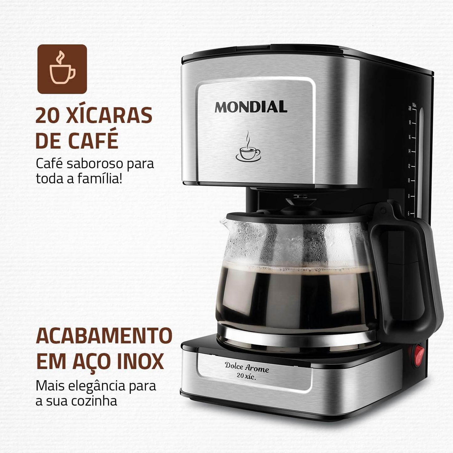 Cafeteira Elétrica Mondial 20 Xícaras - Lojas Scapela